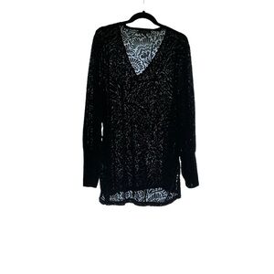 Ralph Lauren flocked black top in size 3X